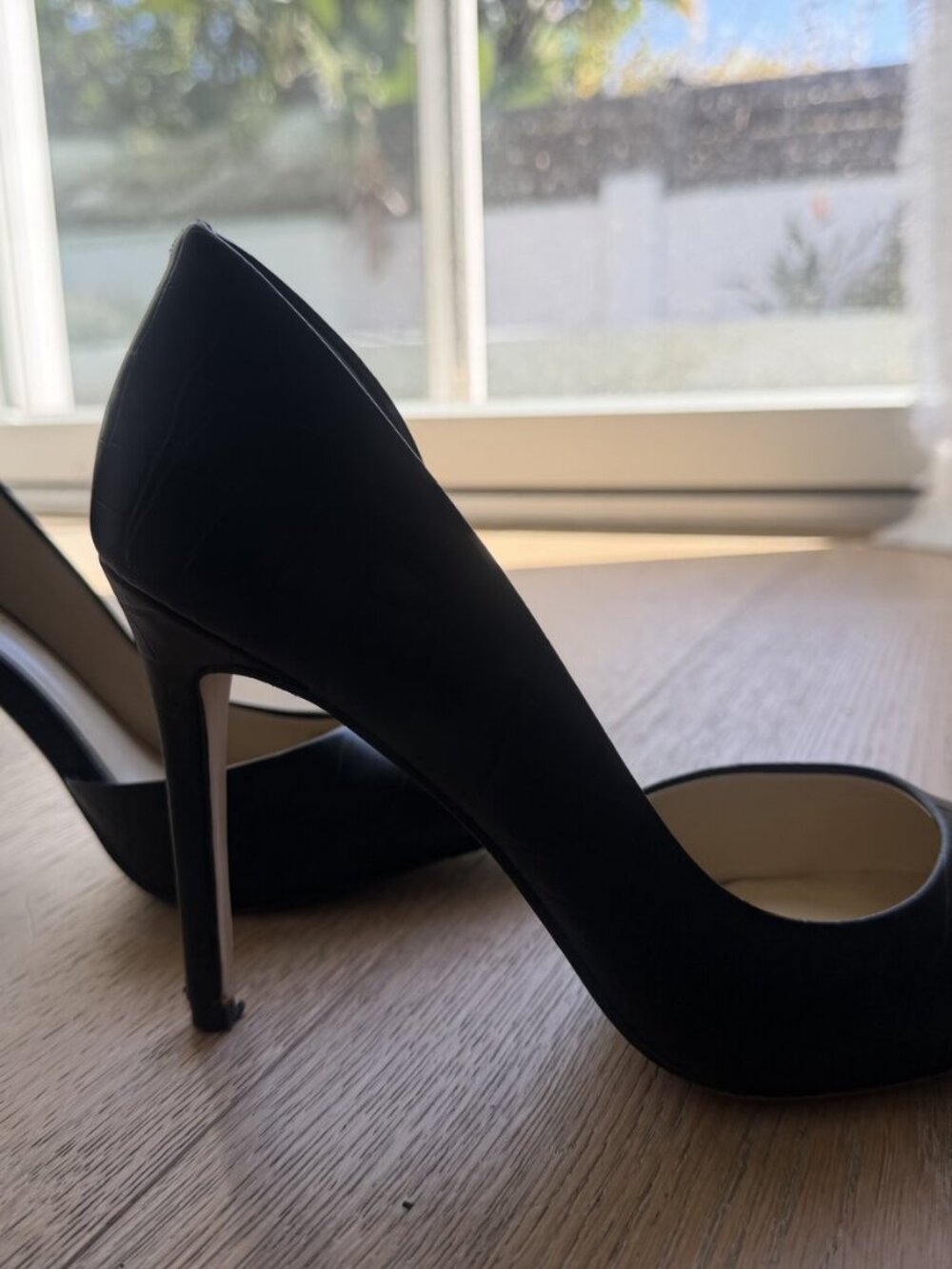 Jessica Simpson Paryn Black Croc Embossed Pointed Toe d'Orsay Pumps Womens 8.5